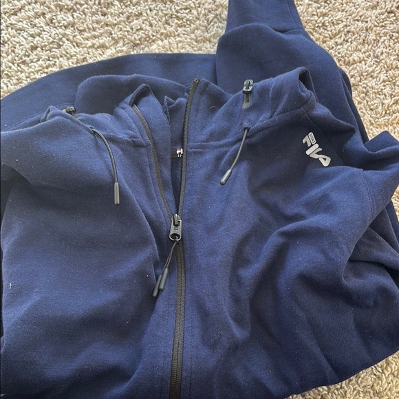 Fila Navy Blue Zip-Up Hoodie - Picture 4 of 5